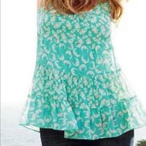 Lauren Conrad seafoam babydoll chiffon over tank m